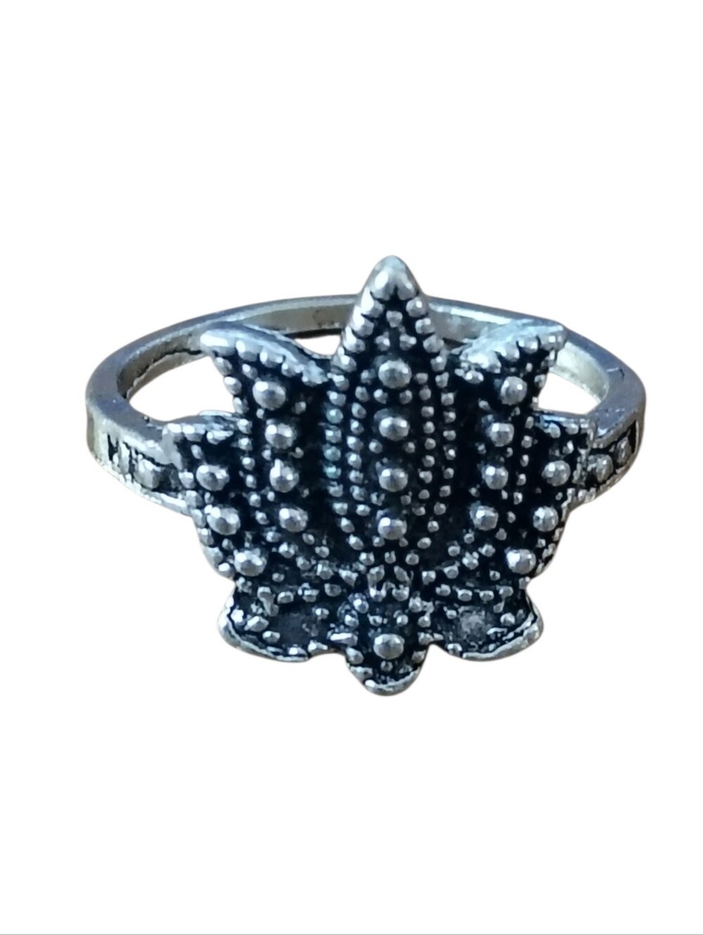 Silver Tone Leaf Statement Ring - Women Jewelry